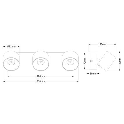 Globo - LED bodové svietidlo 3xLED/6W/230V