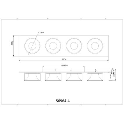 Globo - LED stropné svietidlo LED/40W/230V 3000K 86x20 cm mosadz