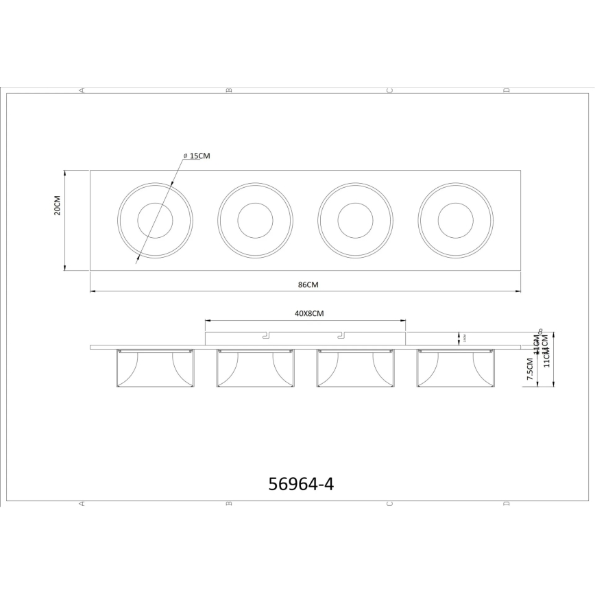 Globo - LED stropné svietidlo LED/40W/230V 3000K 86x20 cm mosadz