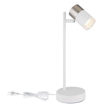 Globo - Stolná lampa 1xGU10/5W/230V biela/matný chróm