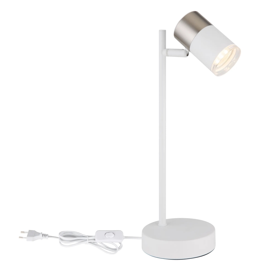 Globo - Stolná lampa 1xGU10/5W/230V biela/matný chróm