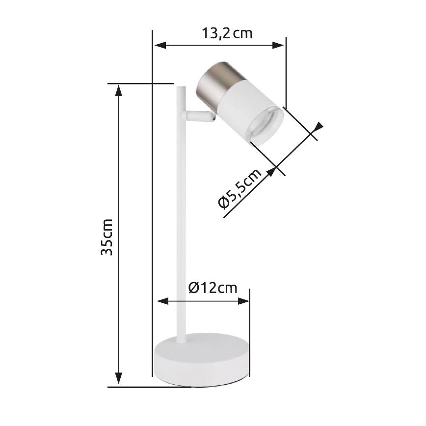 Globo - Stolná lampa 1xGU10/5W/230V biela/matný chróm