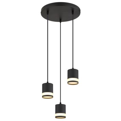 Globo - LED Luster na lanku 3xGX53/7W/230V 3000K čierna