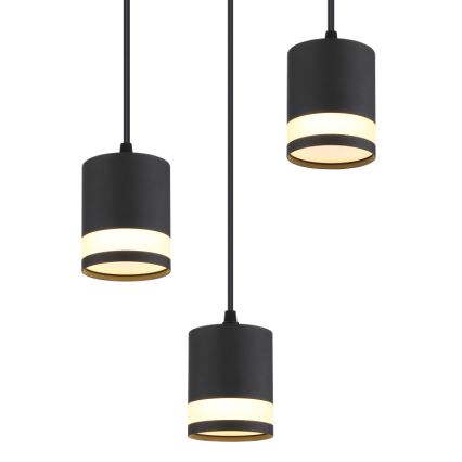 Globo - LED Luster na lanku 3xGX53/7W/230V 3000K čierna