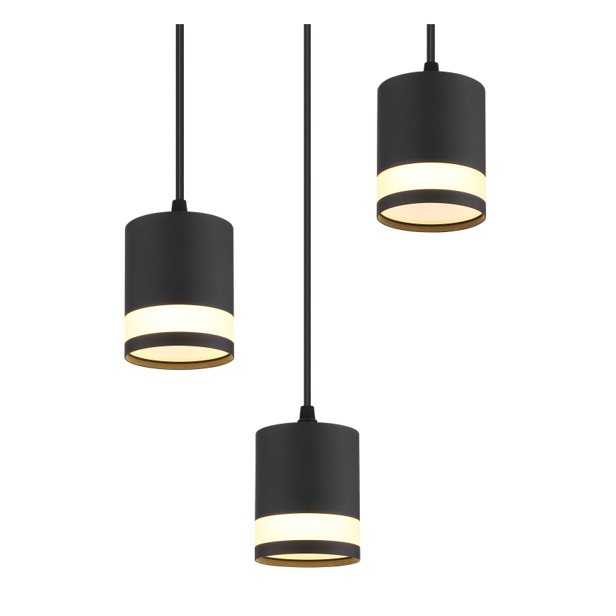 Globo - LED Luster na lanku 3xGX53/7W/230V 3000K čierna