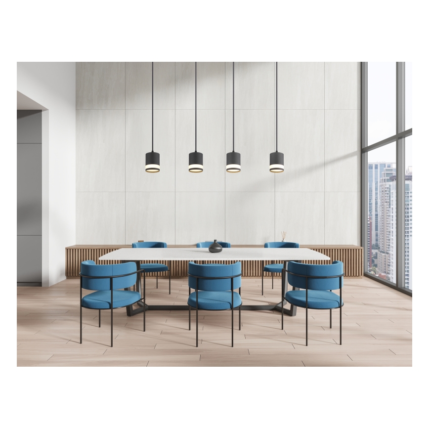 Globo - LED Luster na lanku 4xGX53/7W/230V 3000K čierna
