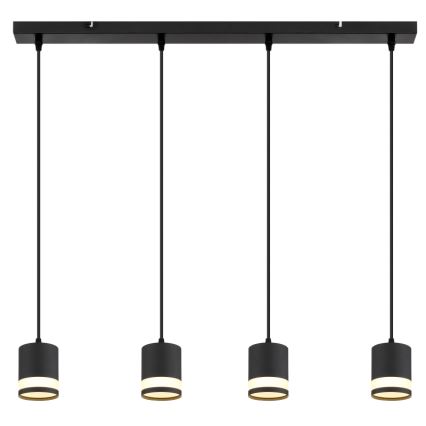 Globo - LED Luster na lanku 4xGX53/7W/230V 3000K čierna