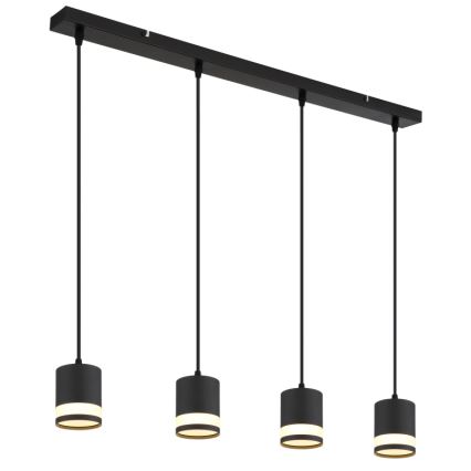 Globo - LED Luster na lanku 4xGX53/7W/230V 3000K čierna