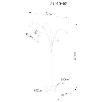 Globo - Stojacia lampa 5xGU10/35W/230V