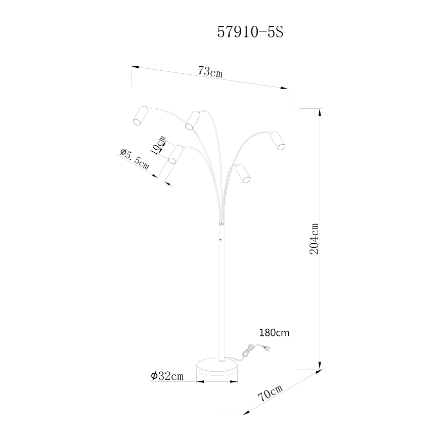 Globo - Stojacia lampa 5xGU10/35W/230V