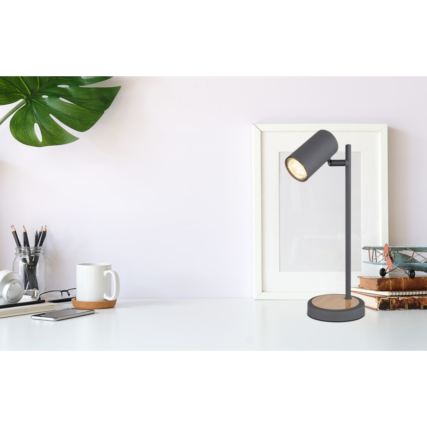 Globo - Stolná lampa 1xGU10/5W/230V šedá/hnedá
