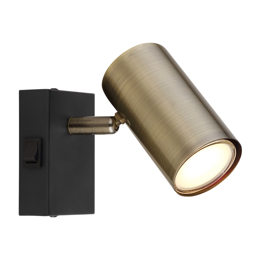 Globo - Nástenné bodové svietidlo 1xGU10/25W/230V čierna/mosadz