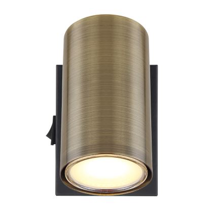 Globo - Nástenné bodové svietidlo 1xGU10/25W/230V čierna/mosadz