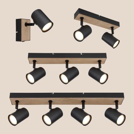 Globo - Bodové svietidlo 3xGU10/35W/230V čierna/hnedá