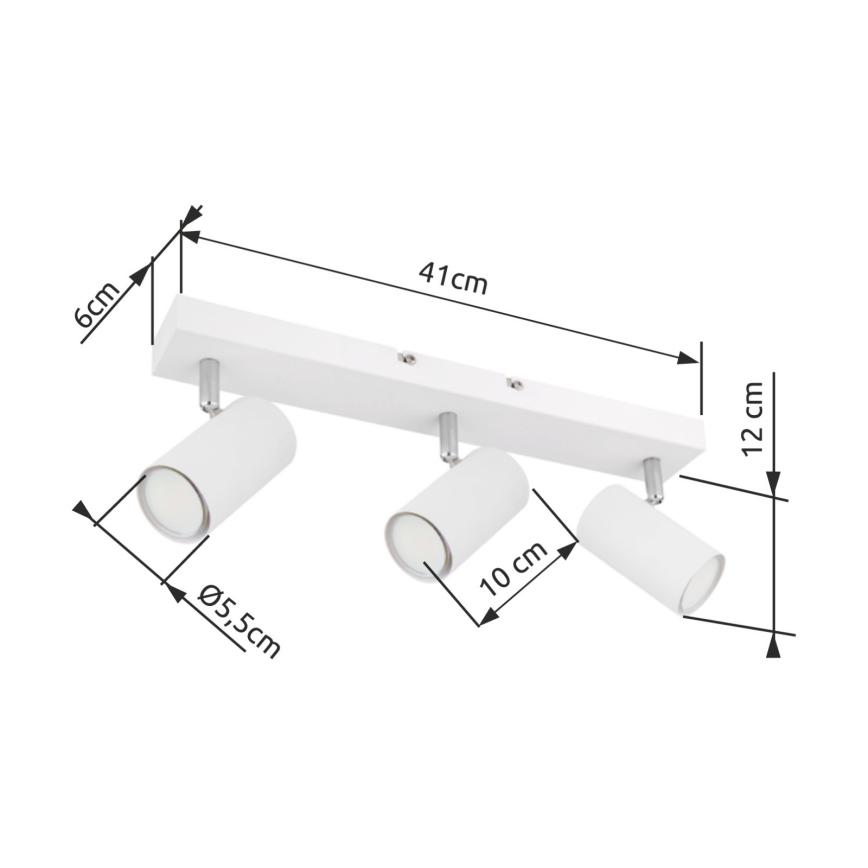 Globo - Bodové svietidlo 3xGU10/35W/230V biela