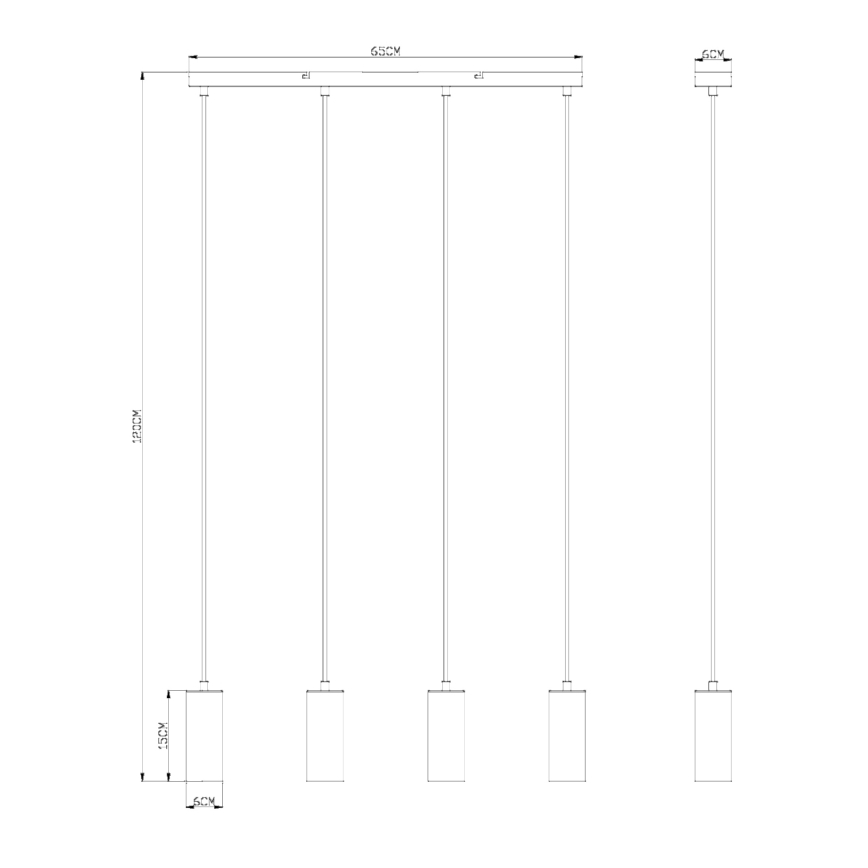 Globo - Luster na lanku 4xGU10/35W/230V šedá/hnedá