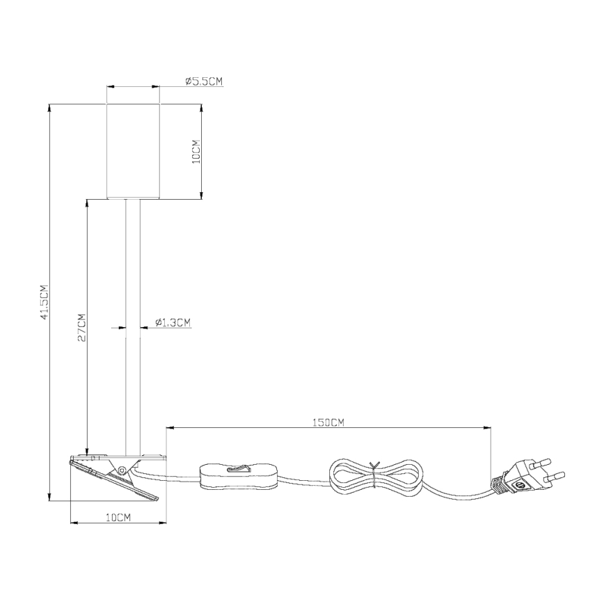 Globo - Flexibilná lampa s klipom 1xGU10/25W/230V šedá/hnedá