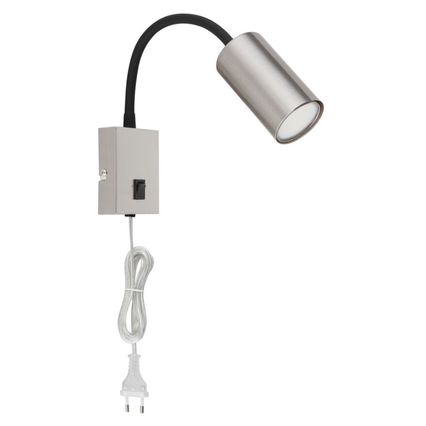 Globo - Flexibilná nástenná lampa 1xGU10/25W/230V čierna/matný chróm