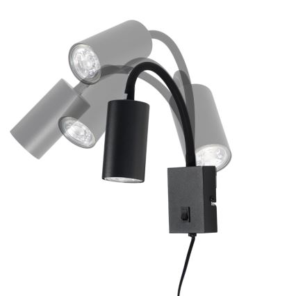 Globo - Flexibilná nástenná lampa 1xGU10/25W/230V čierna