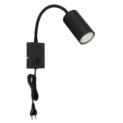 Globo - Flexibilná nástenná lampa ROBBY 1xGU10/25W/230V čierna