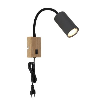 Globo - Flexibilná nástenná lampa 1xGU10/25W/230V šedá/hnedá