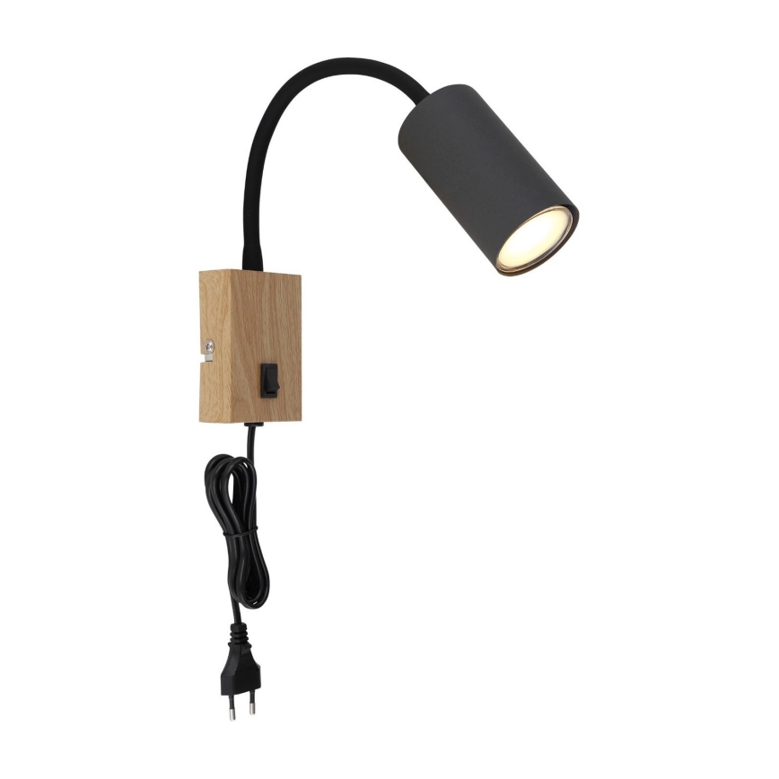 Globo - Flexibilná nástenná lampa 1xGU10/25W/230V šedá/hnedá