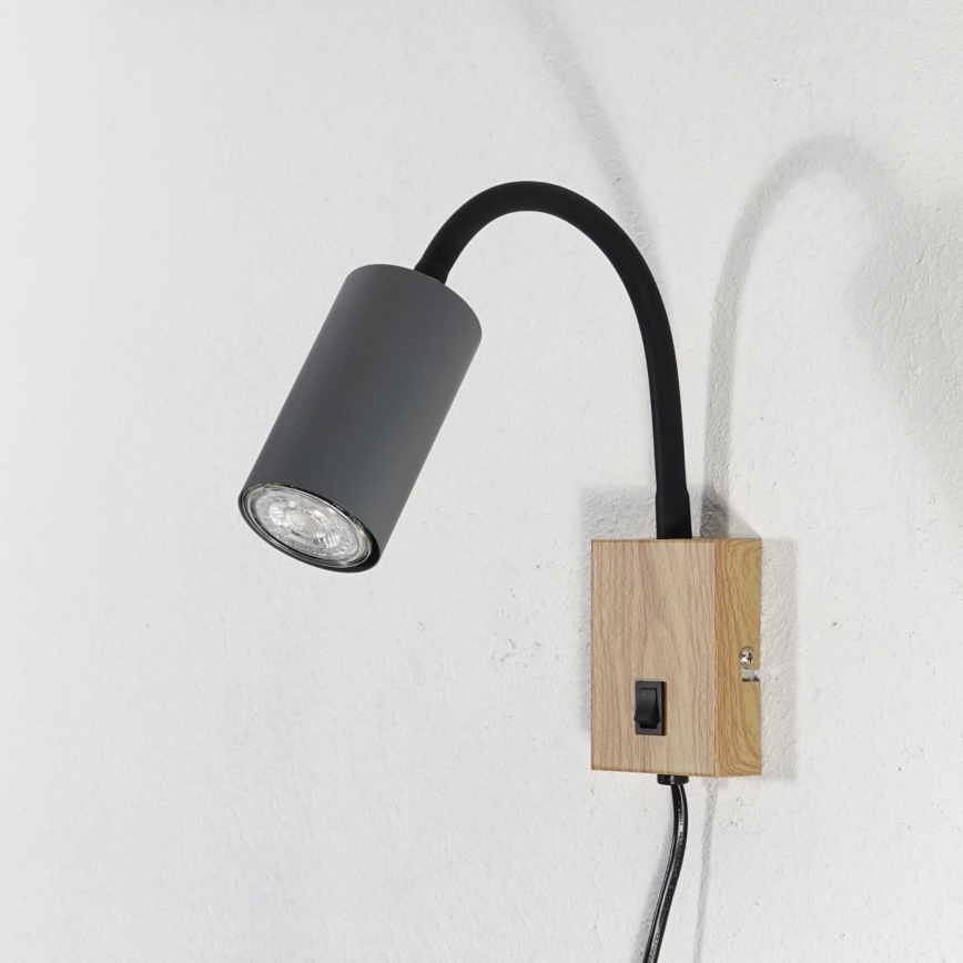 Globo - Flexibilná nástenná lampa 1xGU10/25W/230V šedá/hnedá