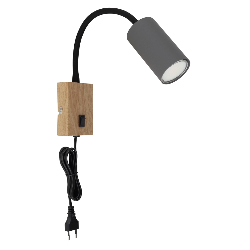 Globo - Flexibilná nástenná lampa 1xGU10/25W/230V šedá/hnedá