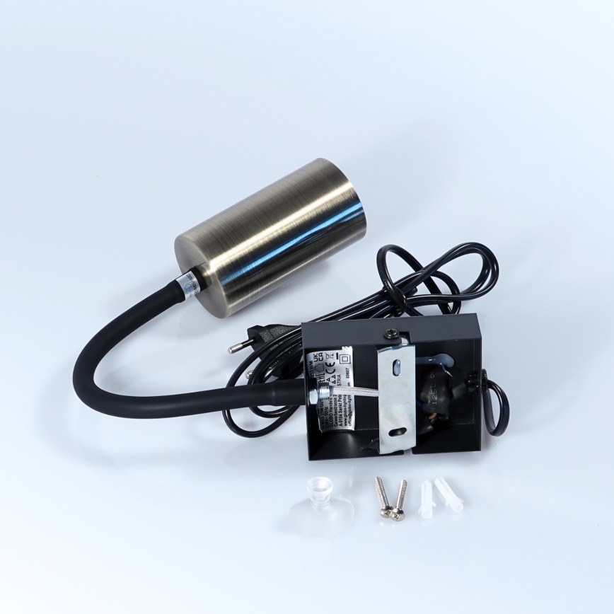 Globo - Flexibilná nástenná lampa 1xGU10/25W/230V čierna/mosadz