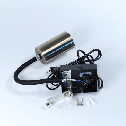 Globo - Flexibilná nástenná lampa 1xGU10/25W/230V čierna/mosadz