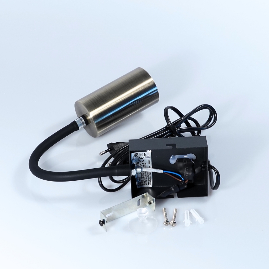 Globo - Flexibilná nástenná lampa 1xGU10/25W/230V čierna/mosadz