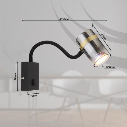 Globo - Flexibilná lampička 1xGU10/8W/230V