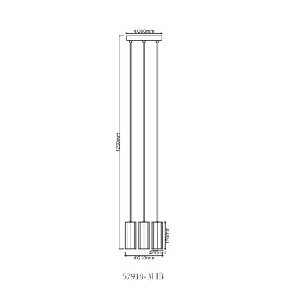 Globo - Luster na lanku 3xGU10/25W/230V čierna