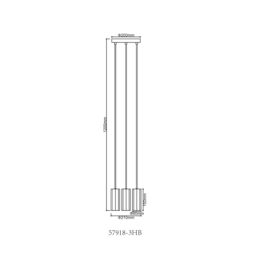 Globo - Luster na lanku 3xGU10/25W/230V čierna