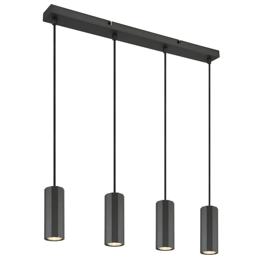 Globo - Luster na lanku 4xGU10/25W/230V čierna