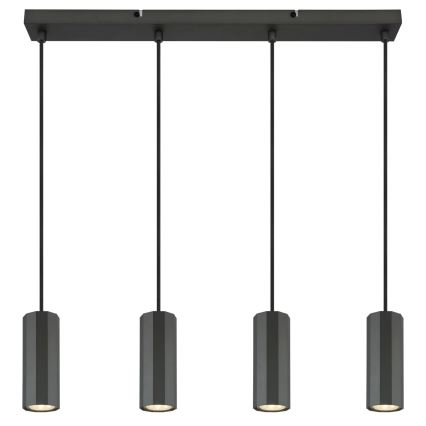 Globo - Luster na lanku 4xGU10/25W/230V čierna