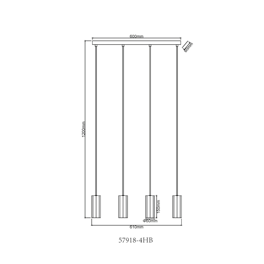 Globo - Luster na lanku 4xGU10/25W/230V čierna