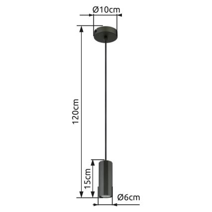 Globo - Luster na lanku 1xGU10/25W/230V čierna