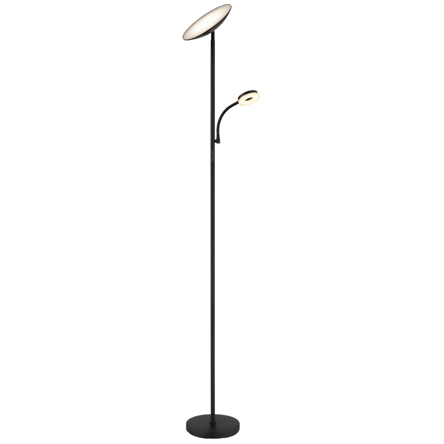 Globo - LED Stmievateľná stojacia lampa LED/20W/230V+ LED/5W 3000/4000/6500K čierna