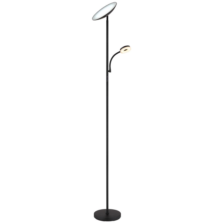 Globo - LED Stmievateľná stojacia lampa LED/20W/230V+ LED/5W 3000/4000/6500K čierna