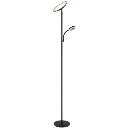 Globo - LED Stmievateľná stojacia lampa LED/20W/230V+ LED/5W 3000/4000/6500K čierna