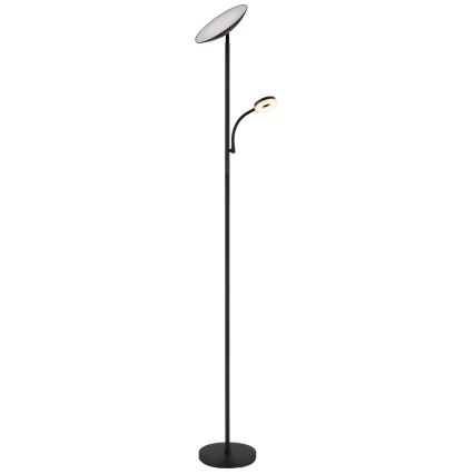 Globo - LED Stmievateľná stojacia lampa LED/20W/230V+ LED/5W 3000/4000/6500K čierna