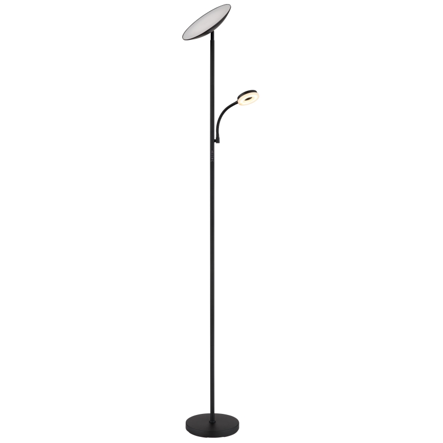 Globo - LED Stmievateľná stojacia lampa LED/20W/230V+ LED/5W 3000/4000/6500K čierna