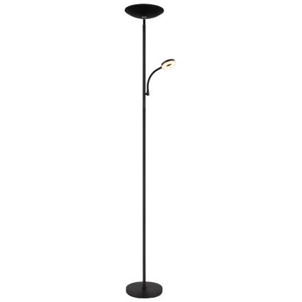 Globo - LED Stmievateľná stojacia lampa LED/20W/230V+ LED/5W 3000/4000/6500K čierna
