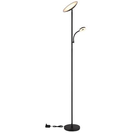 Globo - LED Stmievateľná stojacia lampa LED/20W/230V+ LED/5W 3000/4000/6500K čierna