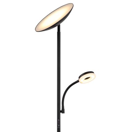 Globo - LED Stmievateľná stojacia lampa LED/20W/230V+ LED/5W 3000/4000/6500K čierna