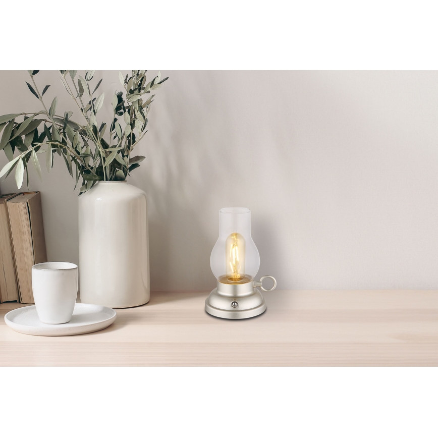 Globo - LED Stmievateľná nabíjacia dotyková stolná lampa LED/1W/3,7V 1200 mAh matný chróm