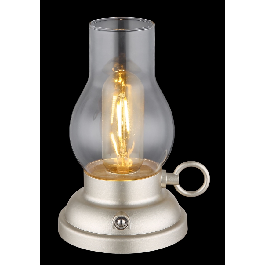 Globo - LED Stmievateľná nabíjacia dotyková stolná lampa LED/1W/3,7V 1200 mAh matný chróm