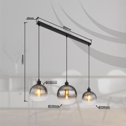 Globo - Závesný luster na lanku 3xE27/60W/230V