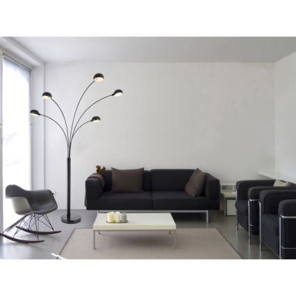Globo - Stojacia lampa 5xE14/40W/230V čierna